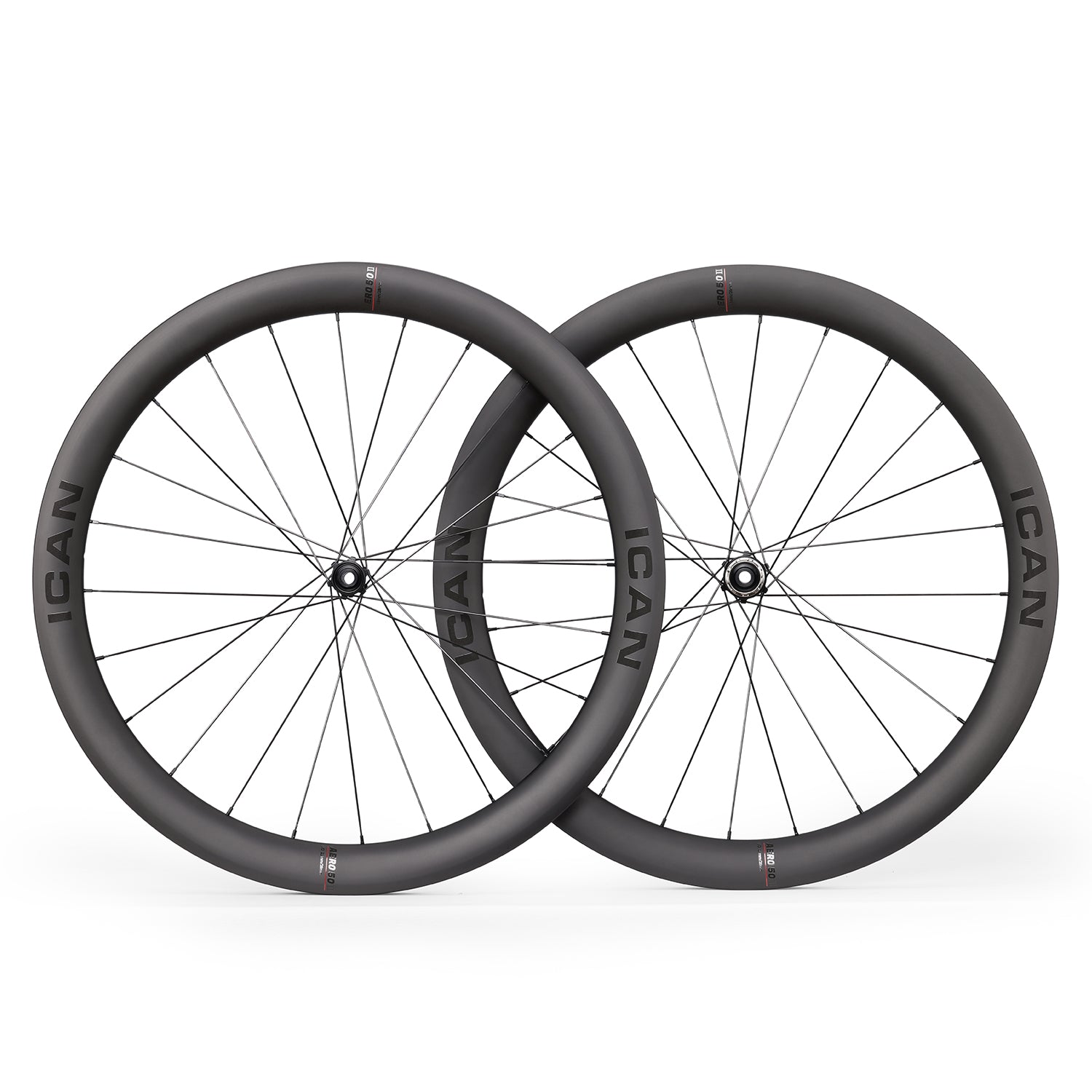 ICAN AERO 50 II disc wheels with upgraded rim profile and D91 hubs