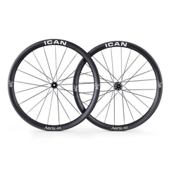 ICAN Aeris 40 disc carbone spoke wheelset 45T ratchet