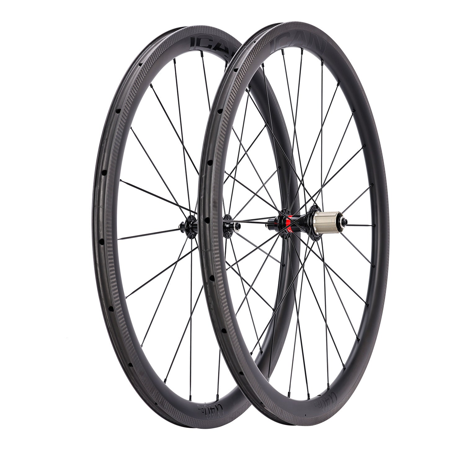 ICAN Alpha 40 rim brake wheels CN spokes