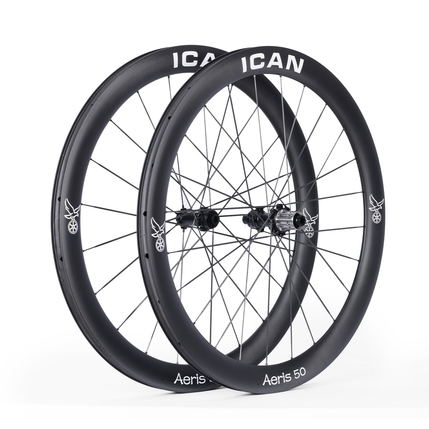 ICAN Aeris 50 disc carbone spoke wheelset 45T ratchet