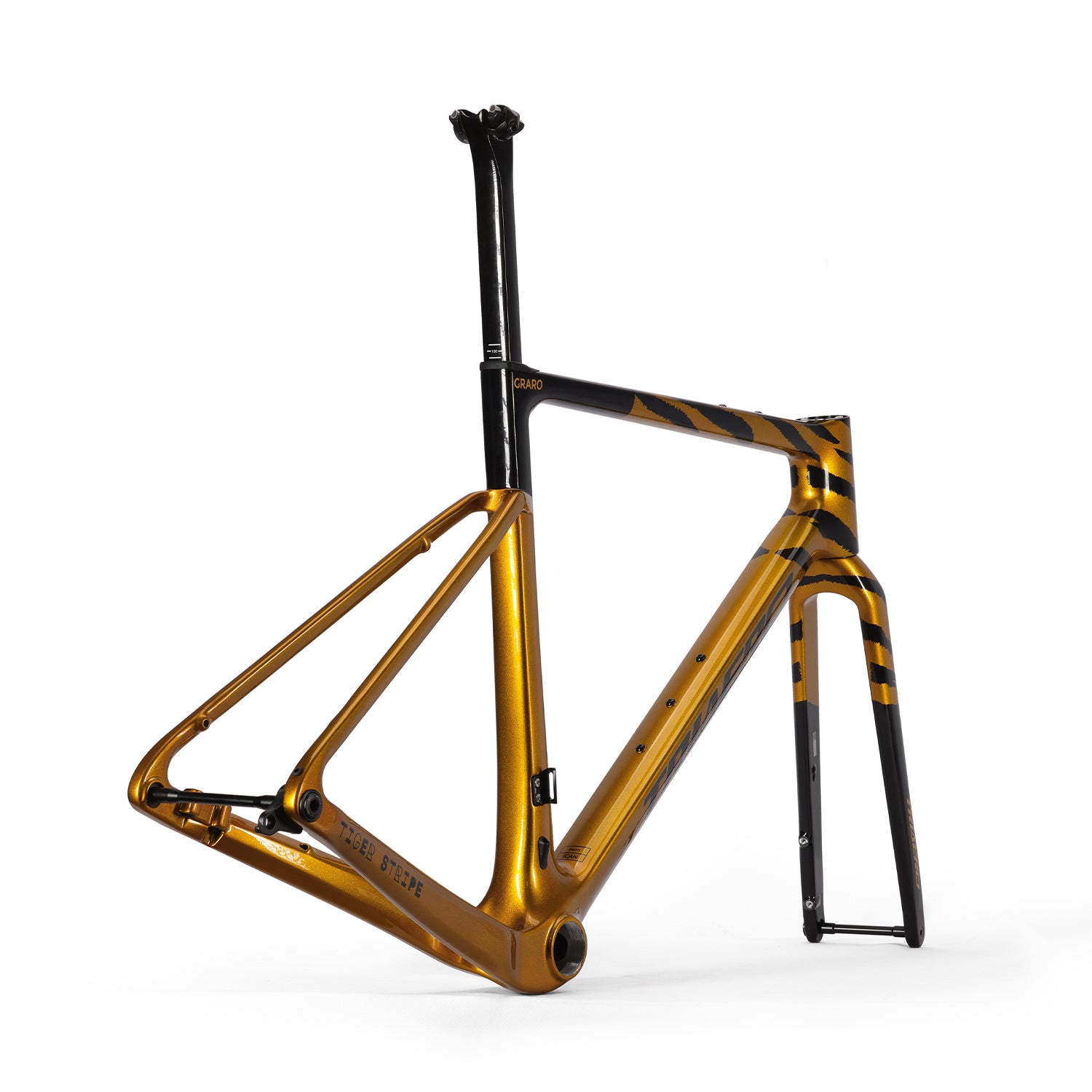ICAN Graro UCI gravel bike frame without bolts 0mm offset seat post