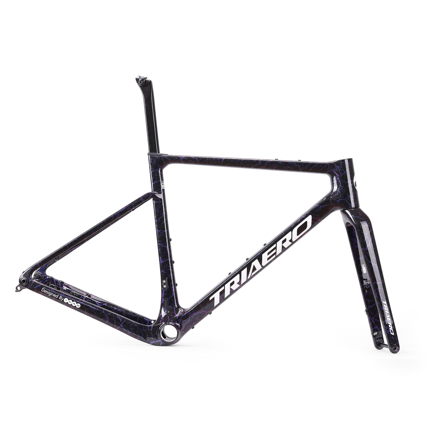 ICAN Graro UCI gravel bike frame without bolts 0mm offset seat post